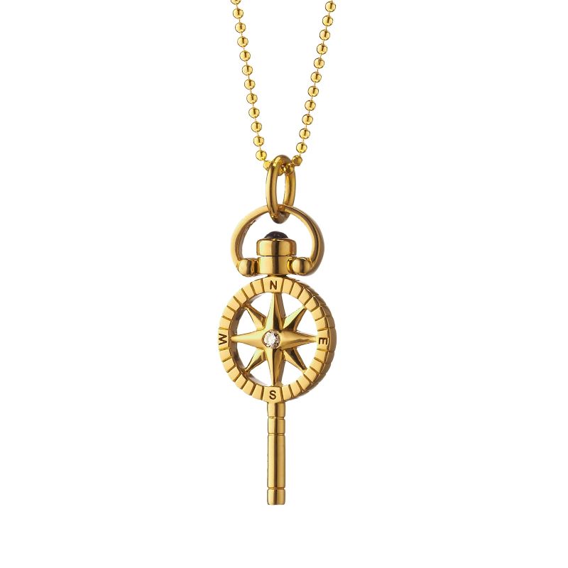 MRK 18k Miniature Compass Pocketwatch Key Charm